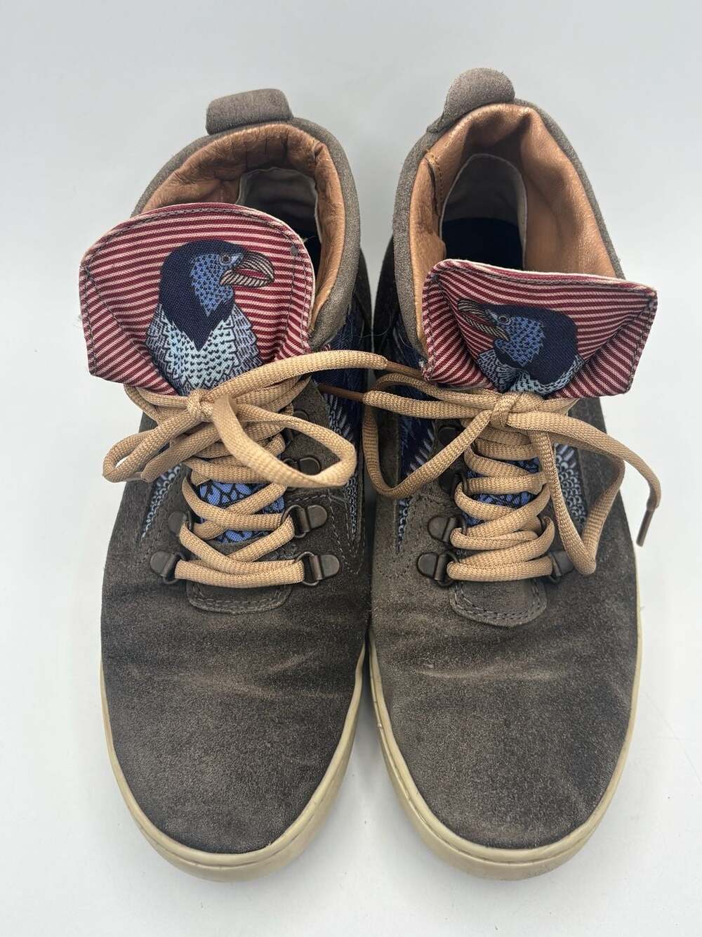 Inkkas Bald Eagle Camping Boot Suede Lace Up High Top Sneakers Women's 9 Men's 7